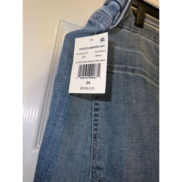 Good American Good Legs Raw Step Hem Skinny Jeans Size 24 - Picture 8 of 9